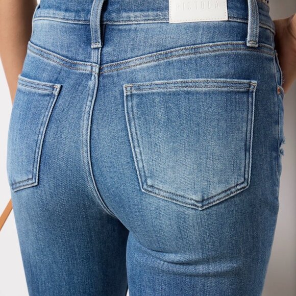 Pistola Lennon Jeans Size 26 High Rise Straight Leg Medium-Light Wash - Picture 11 of 12